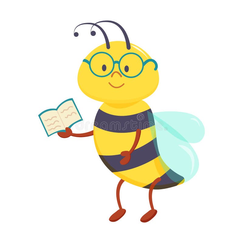 Free Bee with an Open Book Clip Art – Whimsy Clips