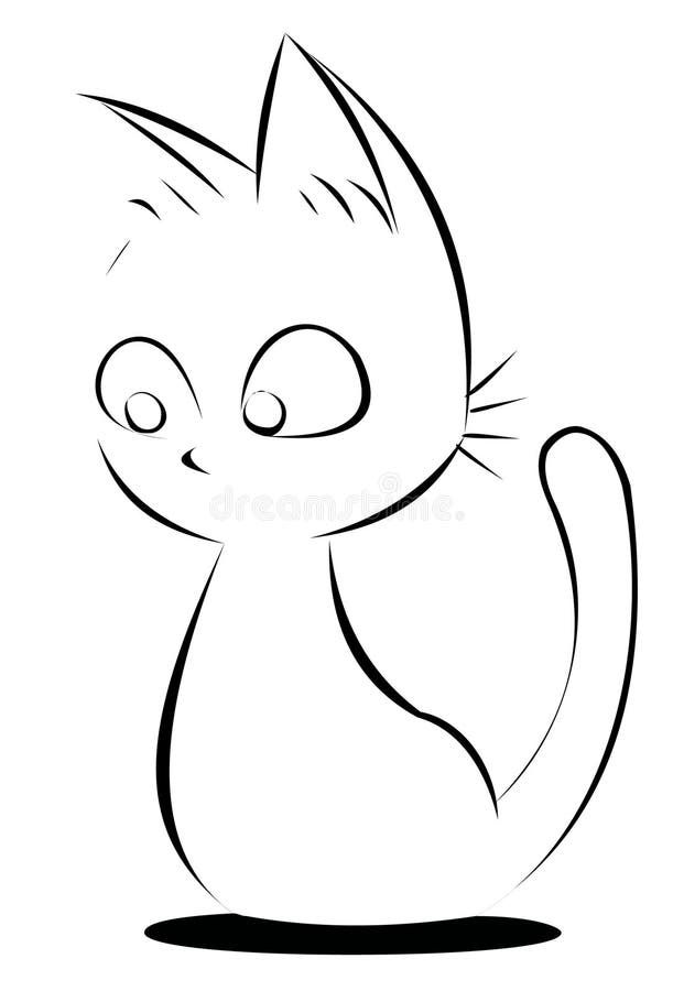 Cute vector cat royalty free illustration