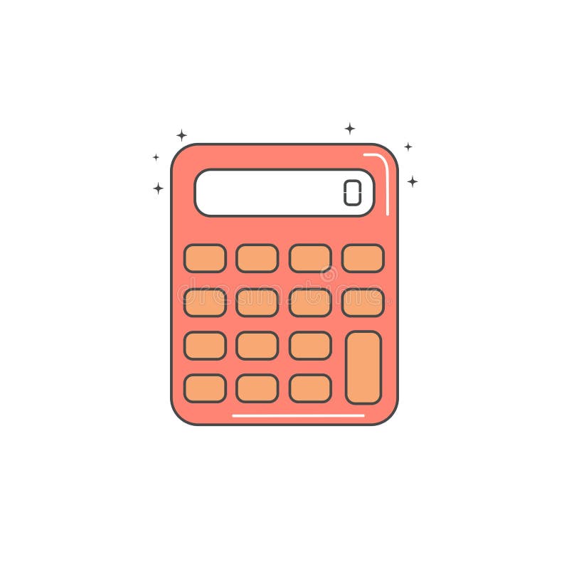 Cute Vector Icon Calculator Isolated On White Background Stock