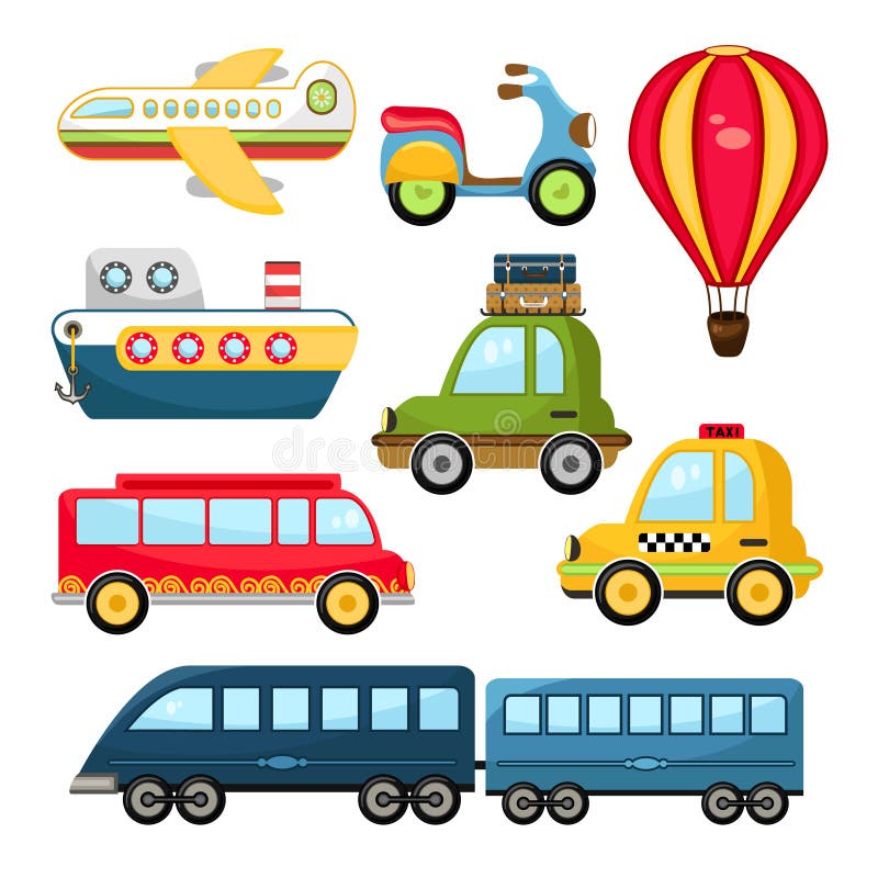 Cute Vector Transportation stock vector. Image of child - 39098961