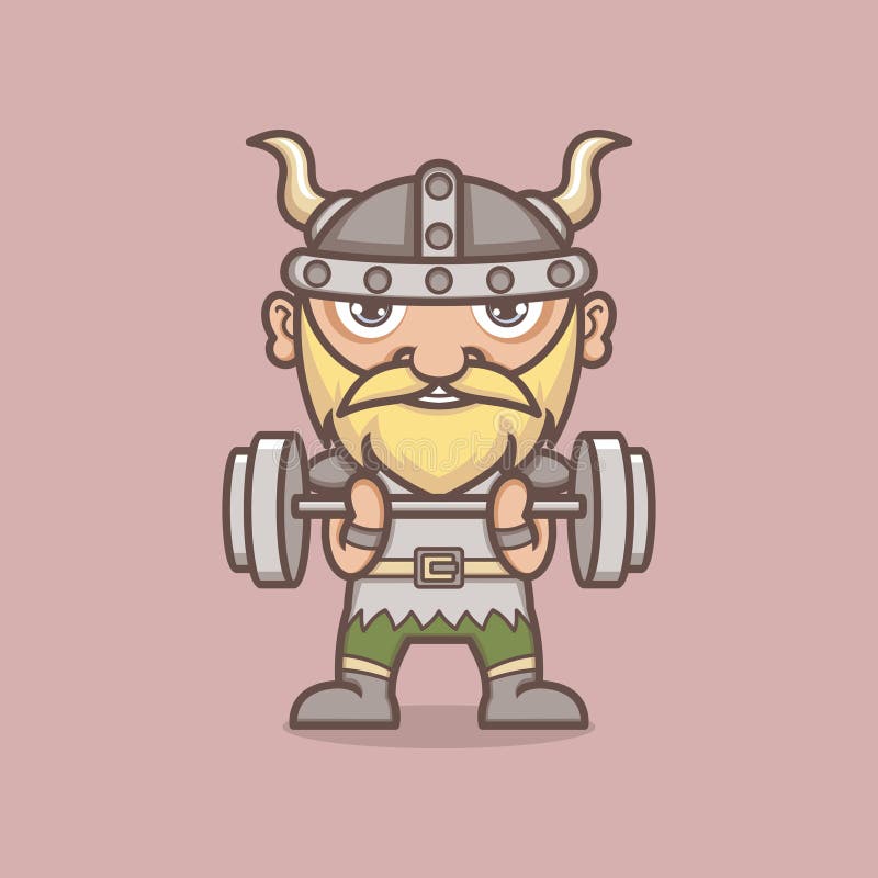 Cute viking fitness stock vector. Illustration of funny - 231206839