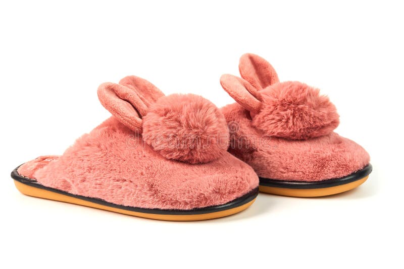 pink fluffy bunny slippers