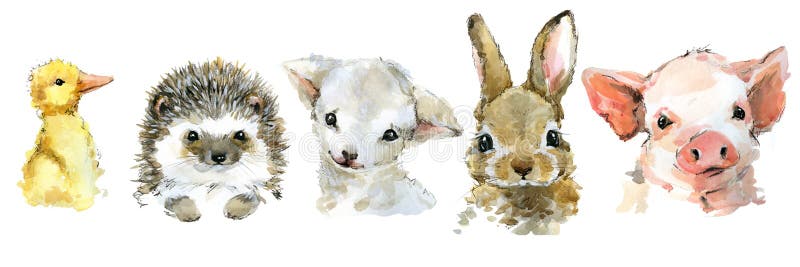 Watercolor Animals Stock Illustrations – 20,20 Watercolor Animals ...