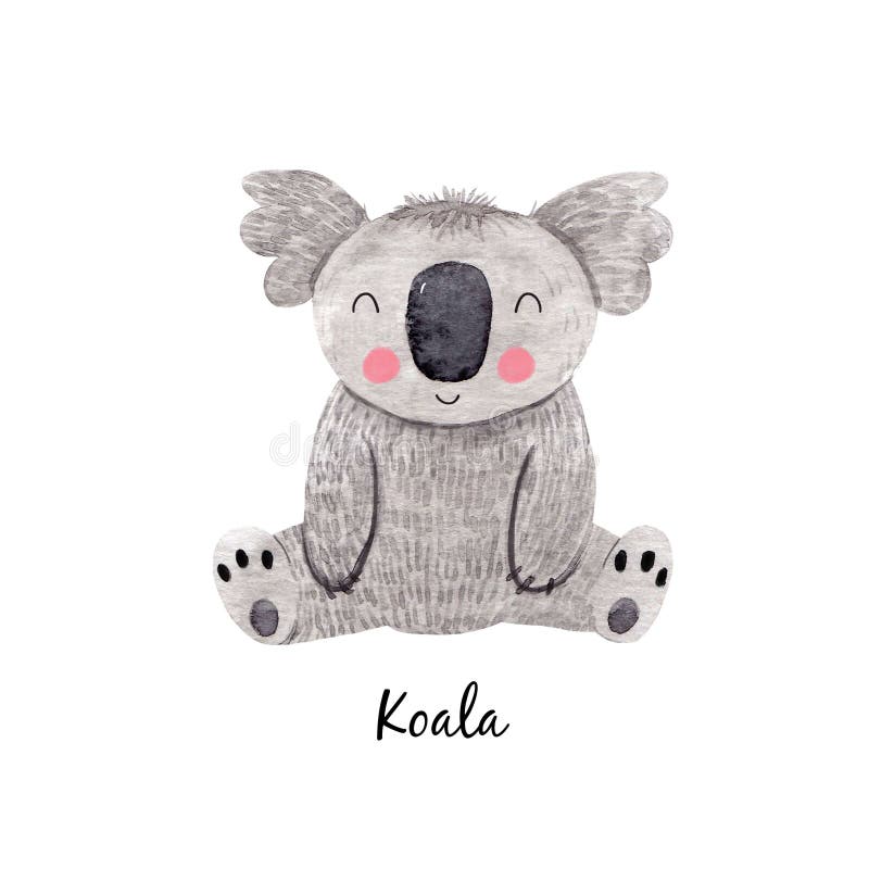 Cute watercolor australian baby koala bear illustration for children print vector illustration Cute watercolor australian baby koala bear illustration for children print vector illustration