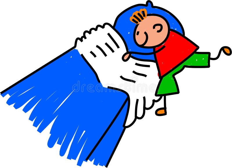 boy making bed clipart for kids