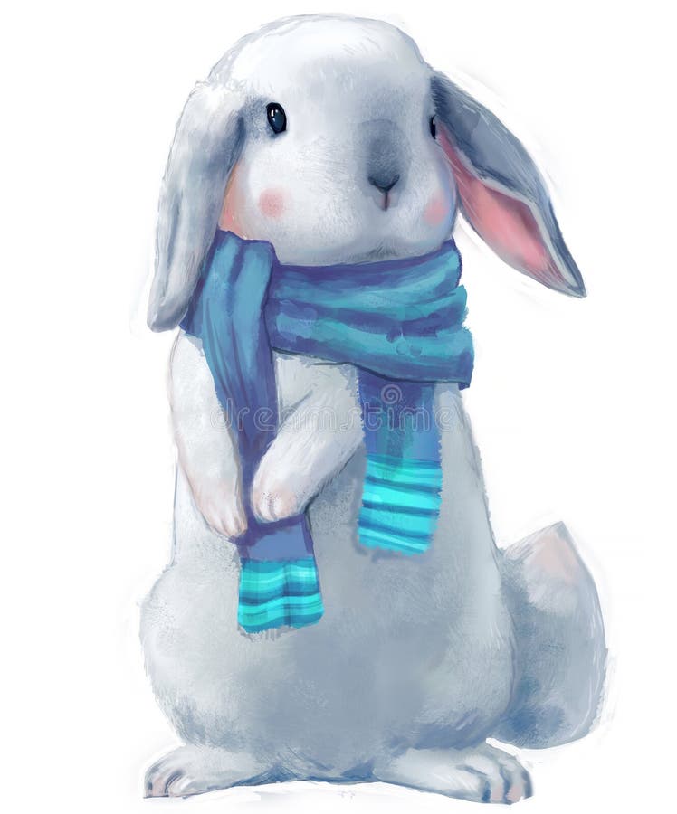 Cute white hare vector illustration
