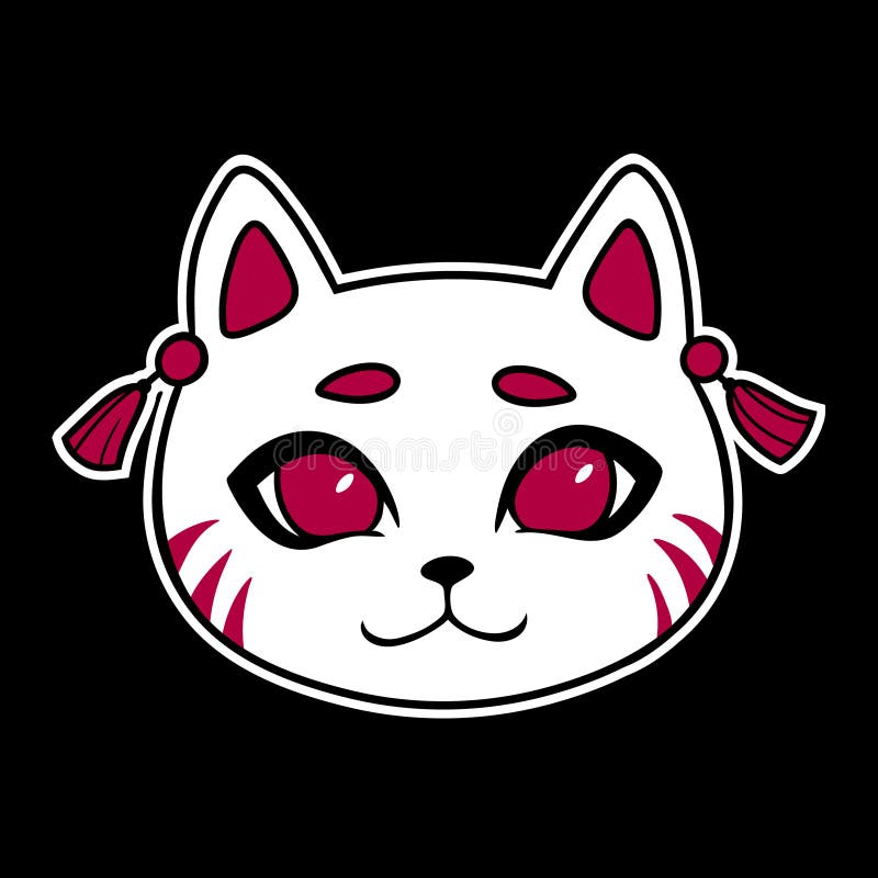 Premium Vector  A cat head icon japan style