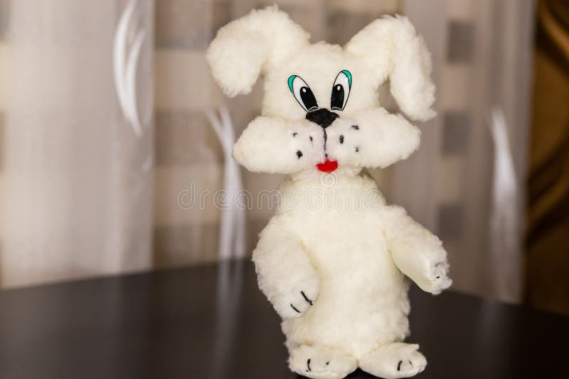 Cute white puppy soft toy stock image. Image of playful 202881207