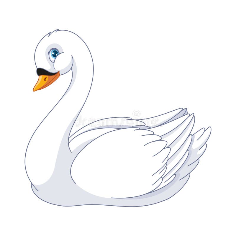 Cute white swan royalty free illustration