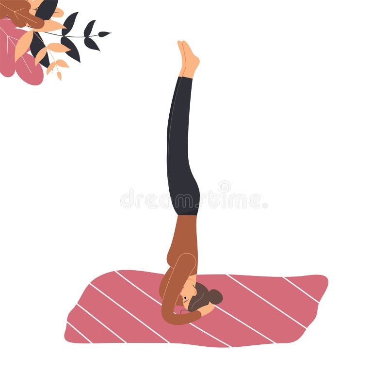 Girl Doing Yoga Poseshirshasana Or Yoga Headstand Is An Asana In