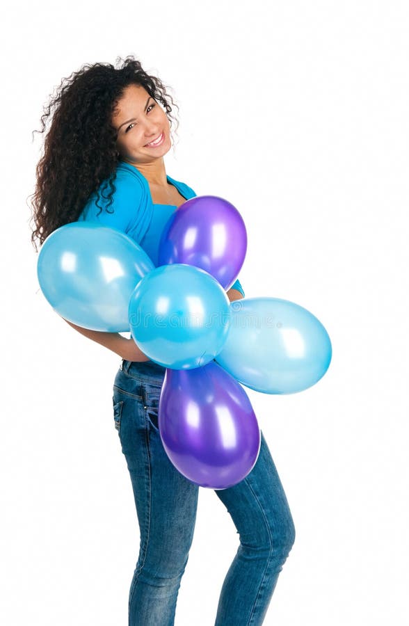 Cute women with the balloons