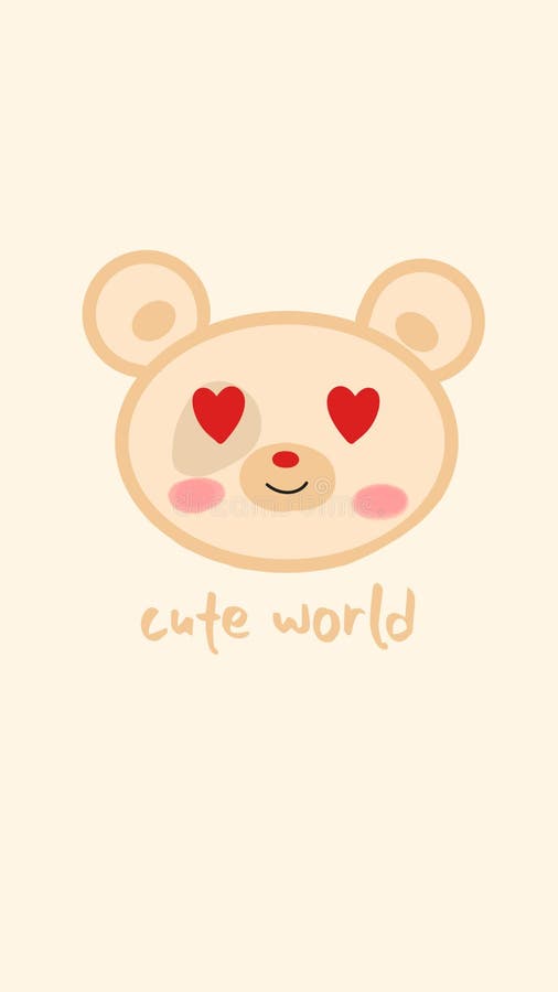 Cute World Teddy Bear Quotes Wallpaper Stock Illustration - Illustration of  pattern, drawing: 215072627
