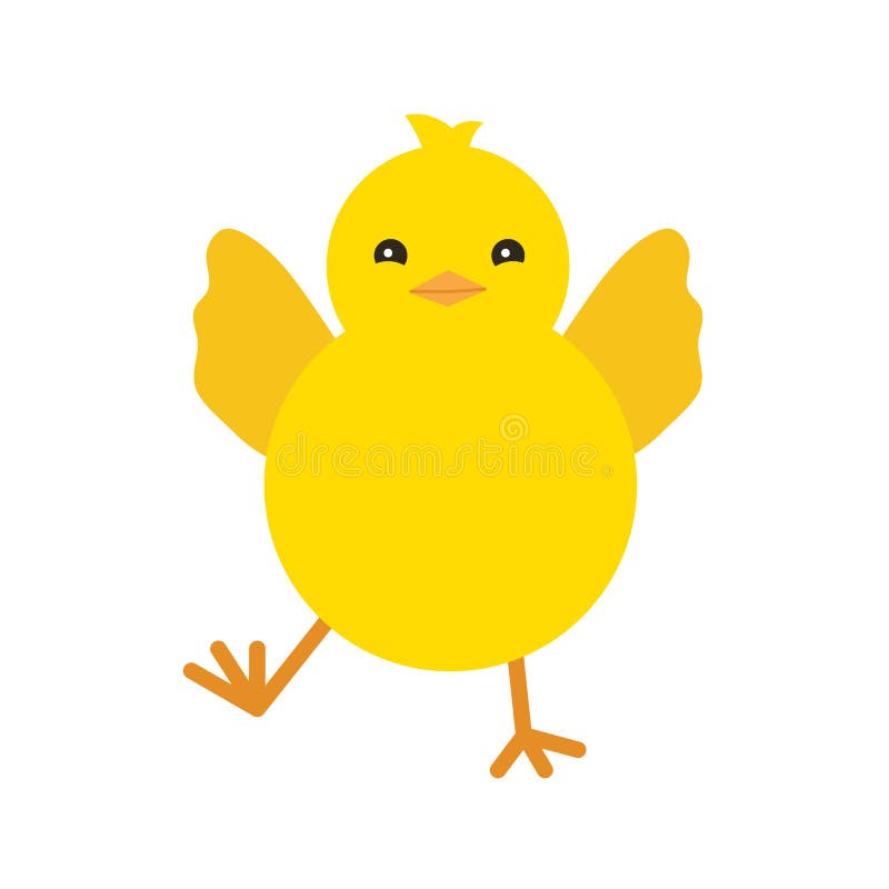 Cute Yellow Baby Chicken Fly, for Easter Design. Little Yellow Cartoon ...