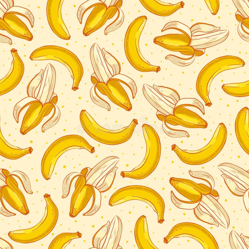 Cute yellow bananas stock vector. Illustration of texture 42782467