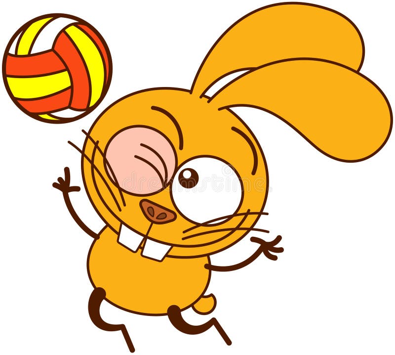 Cute Yellow Bunny Serving in a Volleyball Match Stock Vector - Illustration of funny, cartoon: 48937272 Cute Yellow Bunny Serving in a Volleyball Match Stock Vector - Illustration of funny, cartoon: 48937272