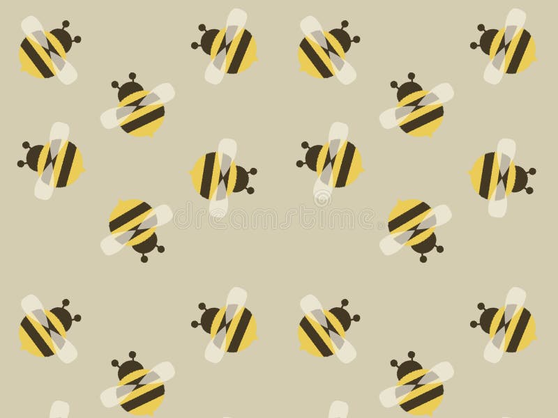 Cute Yellow Vector Bee Background Stock Vector Illustration of baby