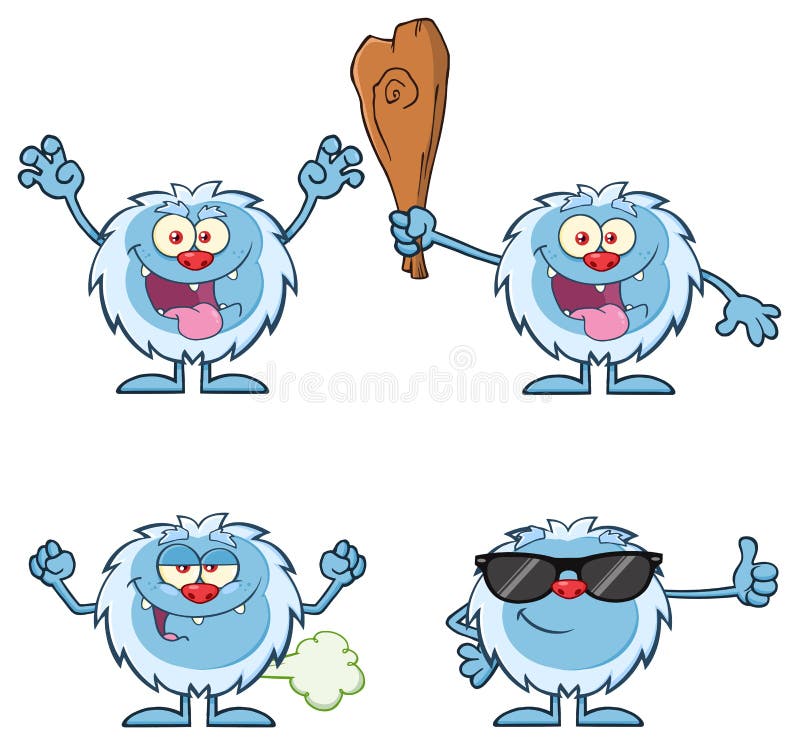 Scary Yeti Cartoon Mascot Character With Angry Roar Sound Effect Text.  Illustration Isolated On White Background Stock Photo, Picture and Royalty  Free Image. Image 63517387.