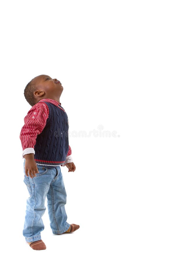 Cute young black boy looking stock photography Cute young black boy looking stock photography