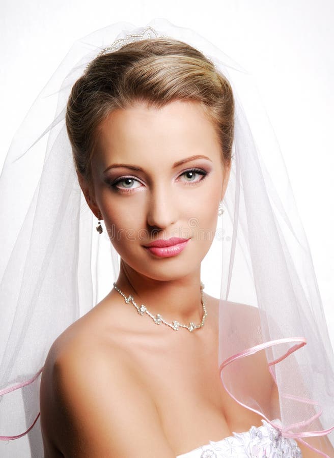 Cute young bride royalty free stock photo