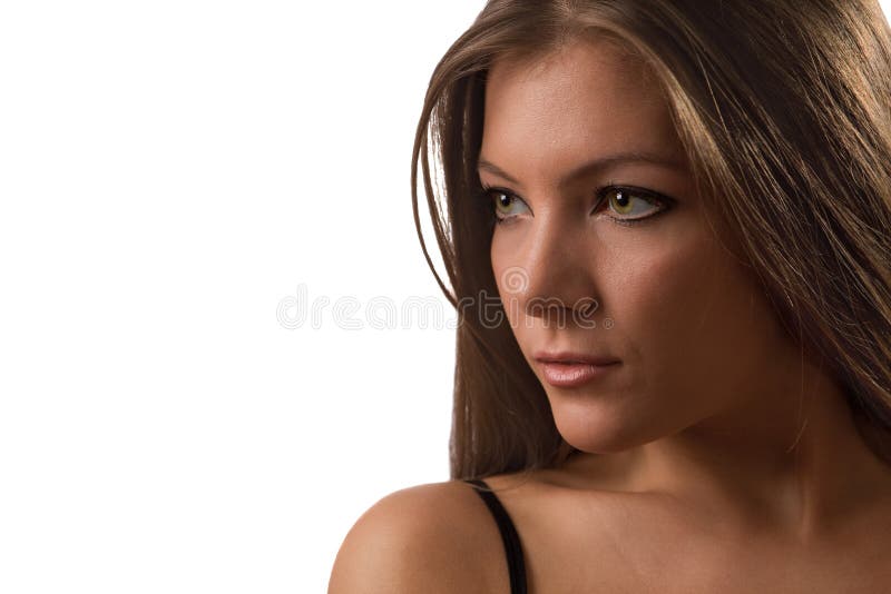 Teen Brunette Cute Young Brunette Girl Portrait Isolated Stock Photo - Image of adult, person: 13554808