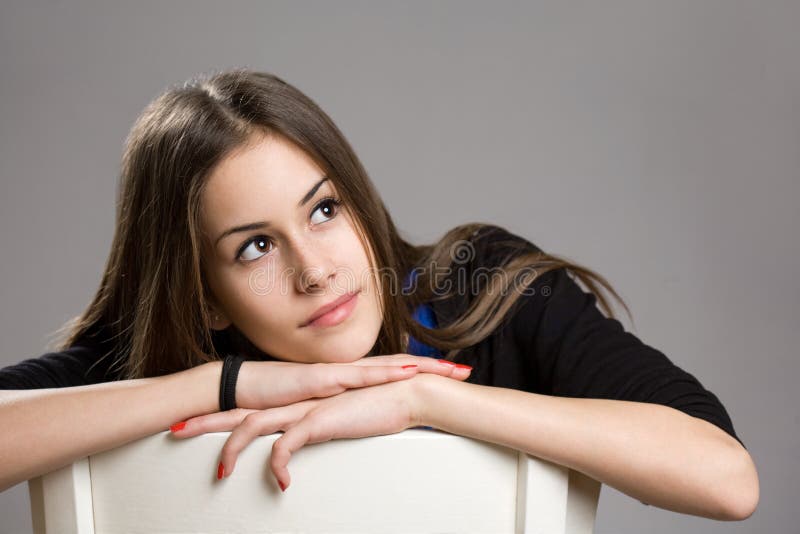 Cute Young Brunette Teen Girl Royalty Free Stock Pho