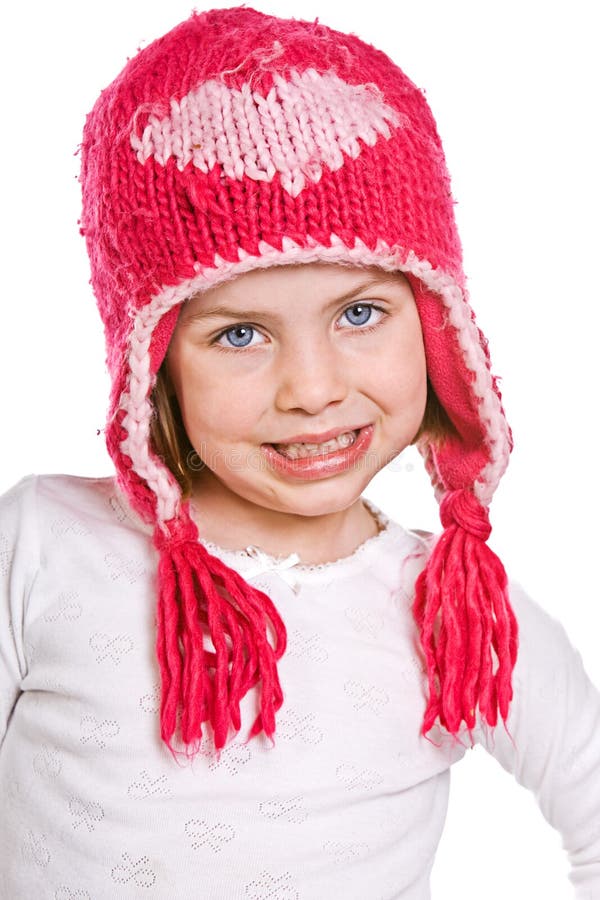 Cute Young Child In Pink Winter Hat Stock Image Image 6840989
