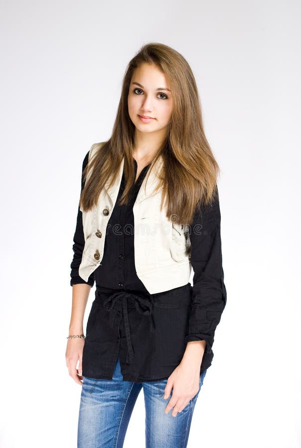 Cute young student girl. stock photography