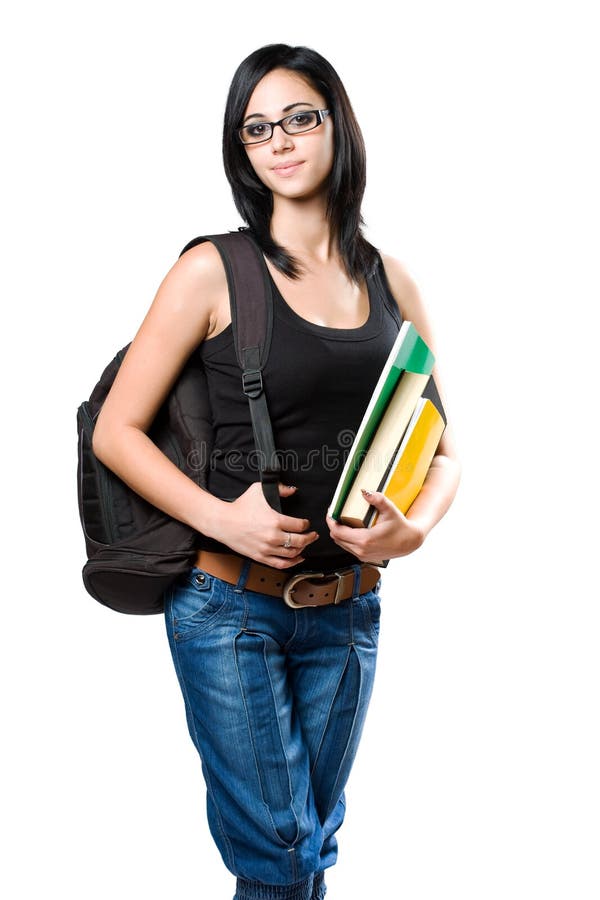 Cute young student girl. royalty free stock photography