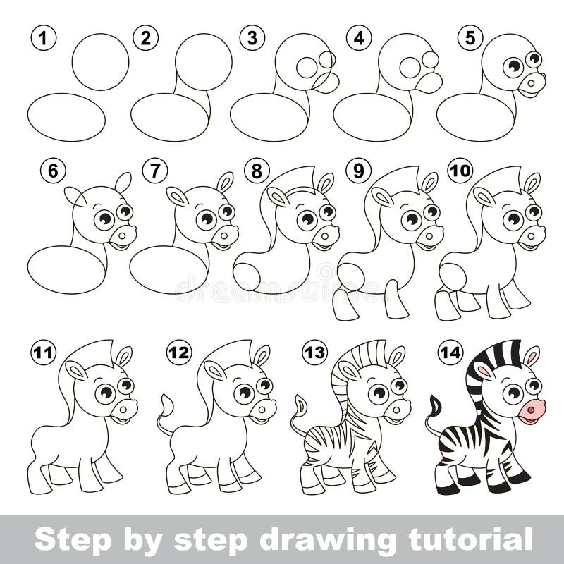 how to draw a cute zebra