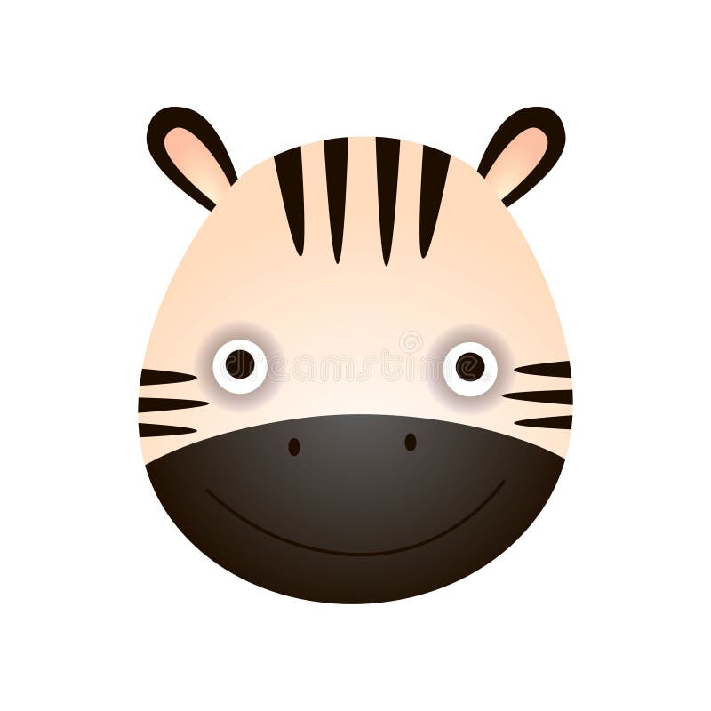 Cute Zebra Face, Baby Animal Head Vector Illustration Stock Illustration -  Illustration of cartoon, card: 138153655