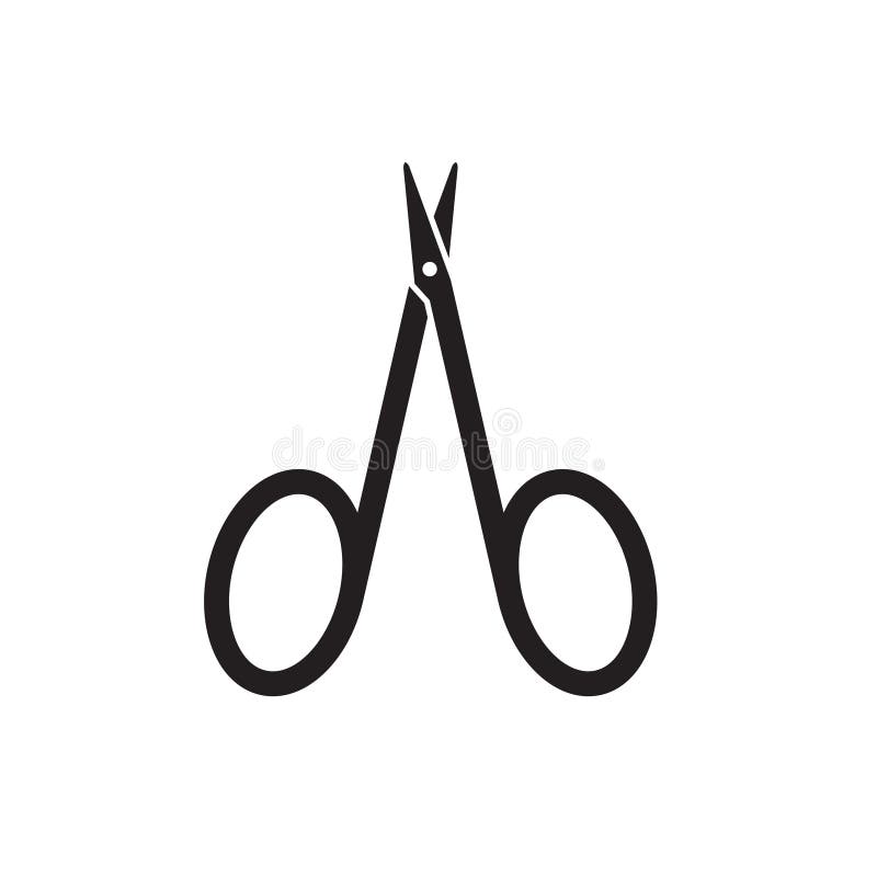 Cutting the Cuticle with Nail Scissors. Finger and Scissors. Vector