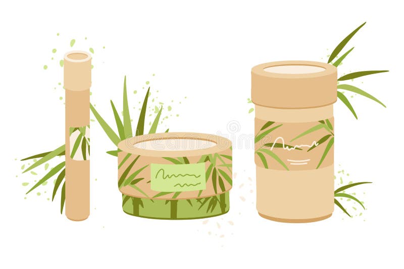 Cutie de carton pentru ambalaje reutilizabile cu deșeuri organice, reciclabilă, din bambus natural ecologic, pentru tălpi de îndep royalty free illustration