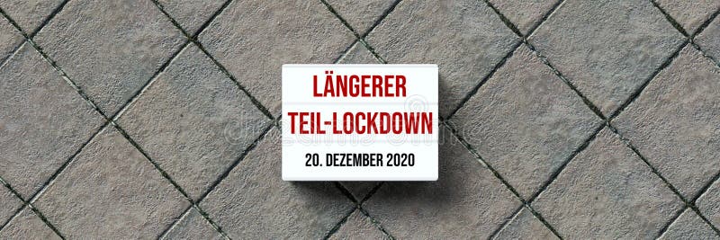 Cutie de viteze cu mesajul german pentru prelungirea blocării parțiale 20 decembrie 2020 stock illustration