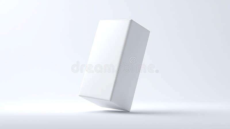 Cutie dreptunghiulară albă minimalistă plutind într-un mediu Studio curat și luminos cu umbre moi. royalty free illustration
