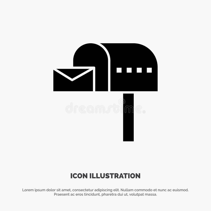 Cutie poștală de e-mail pentru cutia poștală pentru cutia poștală de poștă electronică Gliff solid stock illustration