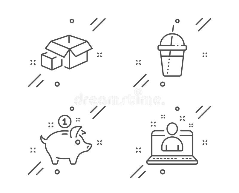 Cutii de cocteiluri pentru cafea și pictograme pentru economisirea banilor. cel mai bun indicator manager. vector stock illustration