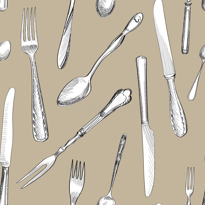 Cutlery background royalty free illustration
