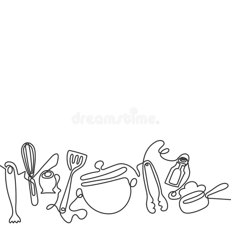 Poster Kitchen utensils, sketch drawing for your design - PIXERS.HK