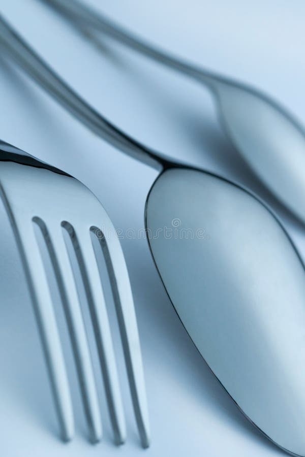 Cutlery set on light background