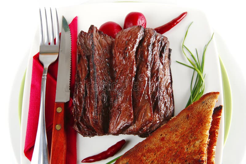 Meat with bread stock image. Image of dish, pork, collage 14481773