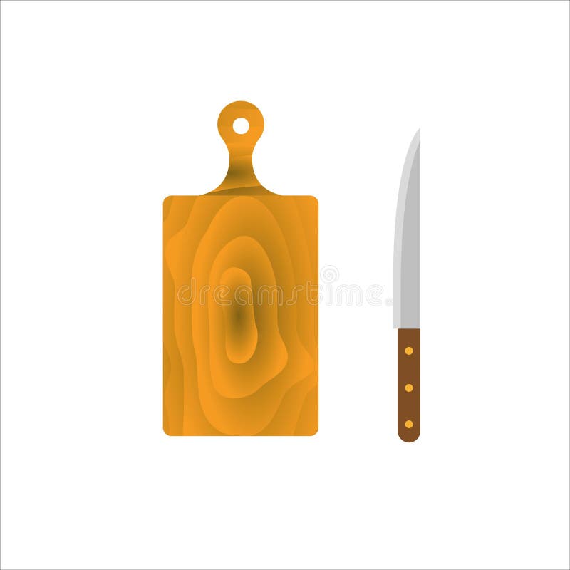 Cutting Board and knife stock vector. Illustration of plank 86020700