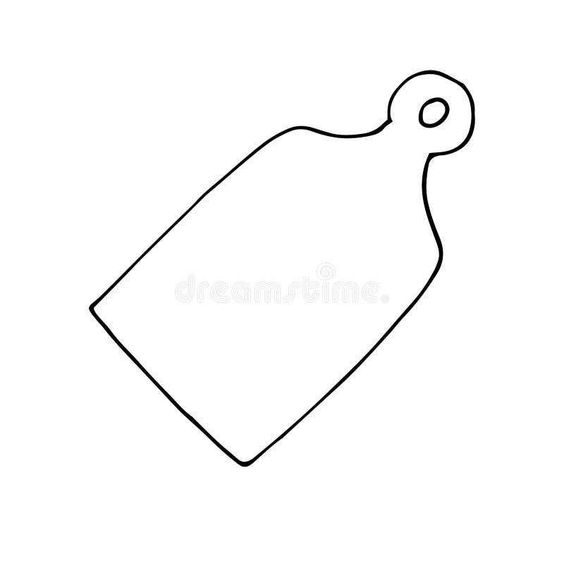 Cutting Board, Vector Doodle Illustration, Outline Hand Drawing Sketch ...