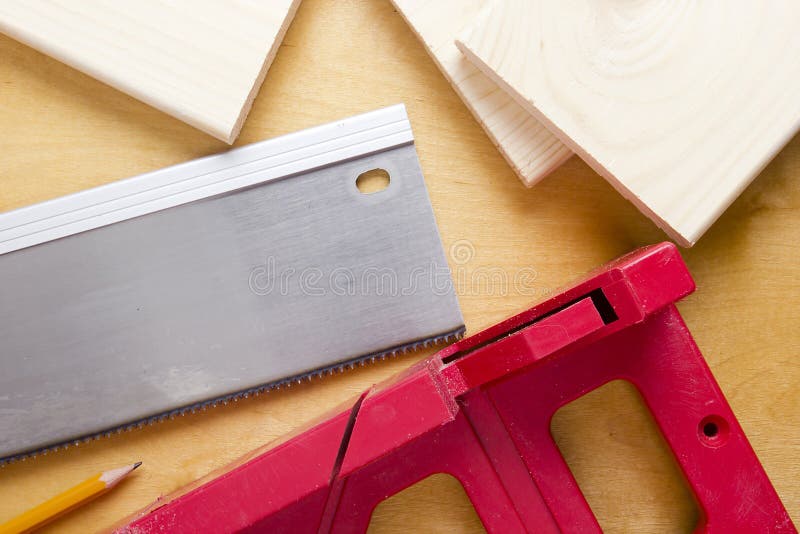 Cutting Boards Using the Miter Box and Saw. Stock Image Image of