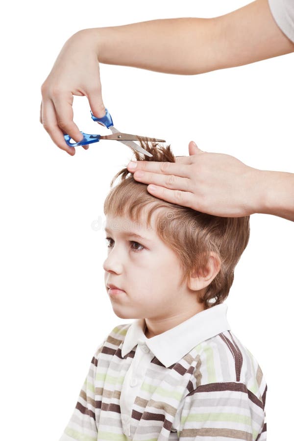 Cutting child hair stock image. Image of face, healthy 23196367