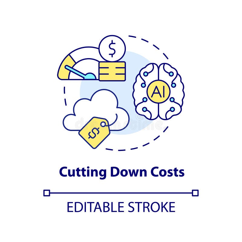 Cutting down costs concept icon