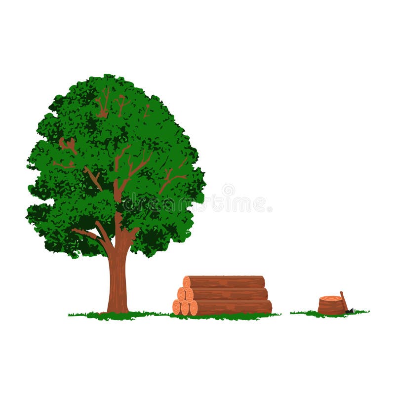 Cutting Down Tree Stock Illustrations 355 Cutting Down Tree Stock