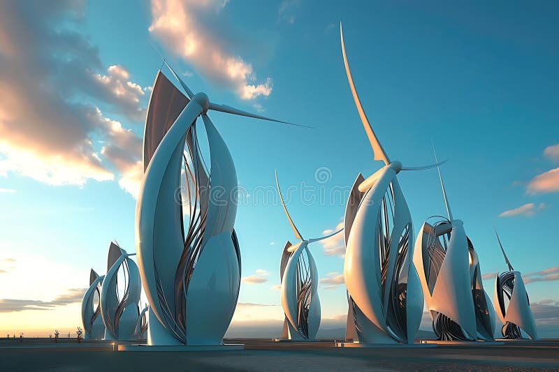Cutting-Edge Approaches to Wind Turbine Technology vector illustration