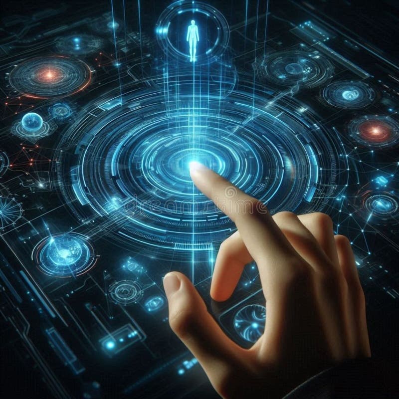 Cutting-Edge Computing: A Glimpse into Futuristic User Interfaces royalty free illustration