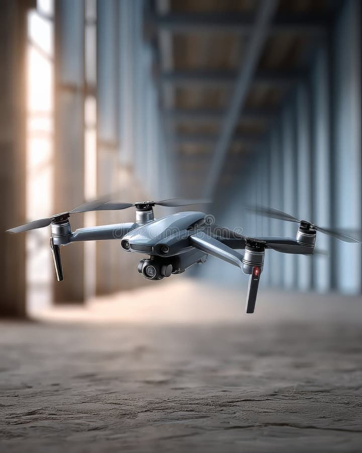 Unleashing the Future: A Drone Revolutionizing Inspections in Industrial Landscapes with Efficiency and Safety vector illustration