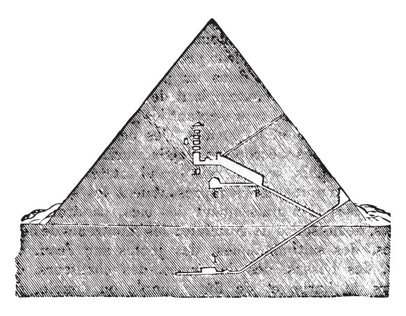 Great Pyramid of Giza, Egyptian Architecture, Vintage Engraving Stock ...